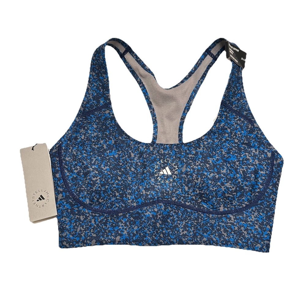 ADIDAS BY STELLA MCCARTNEY MEDIUM SUPPORT SPORTS BRA BAHIA BLUE Size XS A-B NEW‎